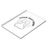 Carnet Texte personnalisé Empreinte de patte blanc (Côté gauche)