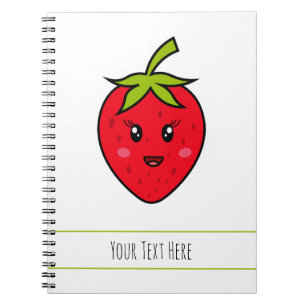 Carnet Texte personnalisé Framboise rouge Cute Kawaii Fru