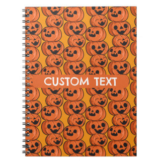 Carnet Texte personnalisé Halloween Citrouilles heureuses