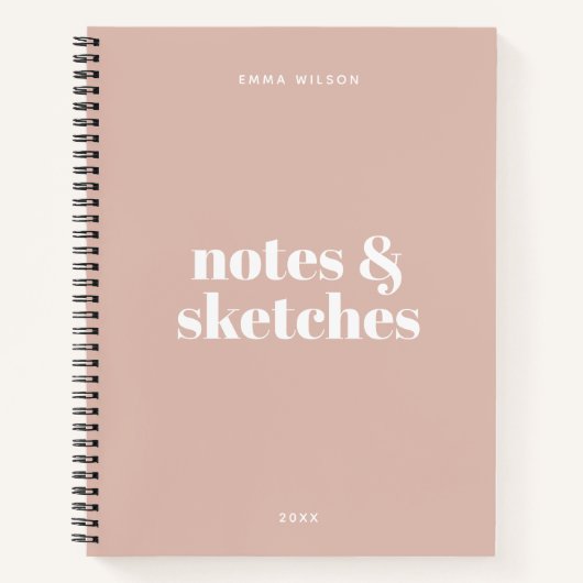 Carnet Texte Personnalisé Moderne Design Esquisse (Devant)