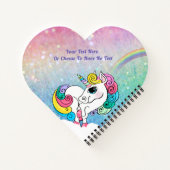 Carnet Texte personnalisé/ Unicorne blanche Séquences de  (Dos)