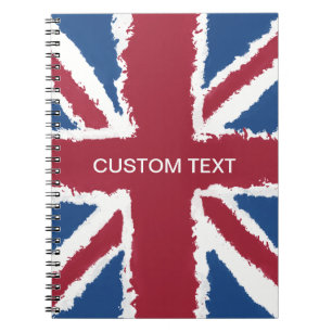 Carnet Texte personnalisé Union Jack Drapeau Art par Heva