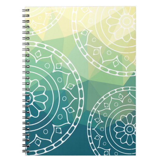 Carnet Texte personnalisé vert Mandala (Devant)