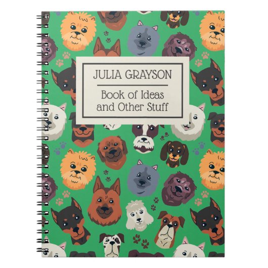 Carnet Texte personnalisé Vintage Retro Dog Motif (Devant)