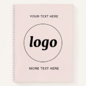 Carnet Texte simple du logo rose pâle (Devant)