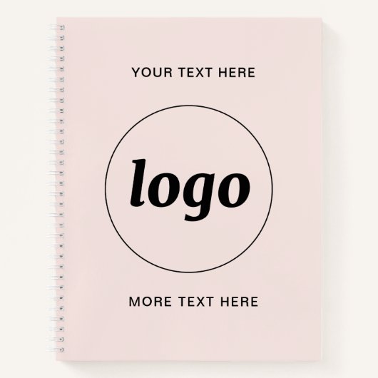 Carnet Texte simple du logo rose pâle (Devant)