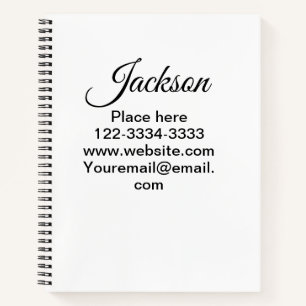 Carnet Texte simple minimal ajoutez votre nom lieu ville