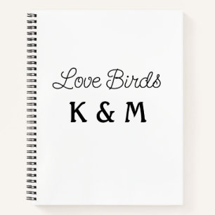 Carnet texte simple minimaliste ajoutez votre nom oiseaux