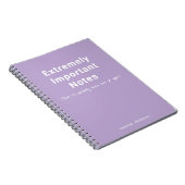 Carnet Texte Simple Notes importantes Pastel Purple (Côté Droit)