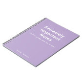 Carnet Texte Simple Notes importantes Pastel Purple (Côté gauche)
