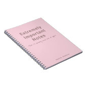 Carnet Texte simple Notes importantes Rose pastel (Côté Droit)