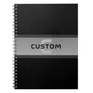 Carnet Texte superposé personnalisable moderne Noir & G