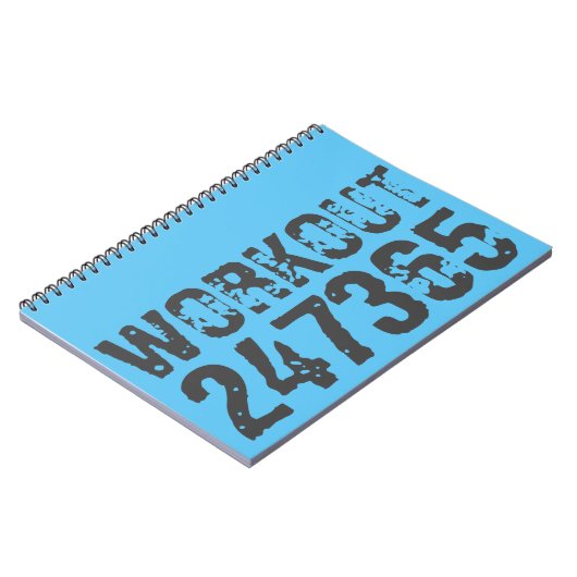 Carnet Texte usé et rayé Workout 247365 bleu (Côté gauche)