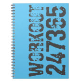 Carnet Texte usé et rayé Workout 247365 bleu (Devant)