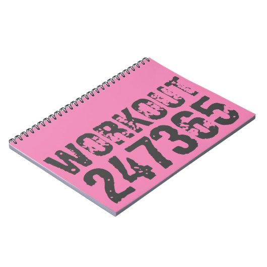 Carnet Texte usé et rayé Workout 247365 rose (Côté gauche)
