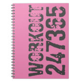 Carnet Texte usé et rayé Workout 247365 rose (Devant)
