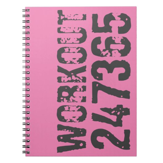 Carnet Texte usé et rayé Workout 247365 rose (Devant)