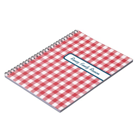Carnet Textes En vichy Rouge & Blanc Plaid Reunion Famili (Côté gauche)