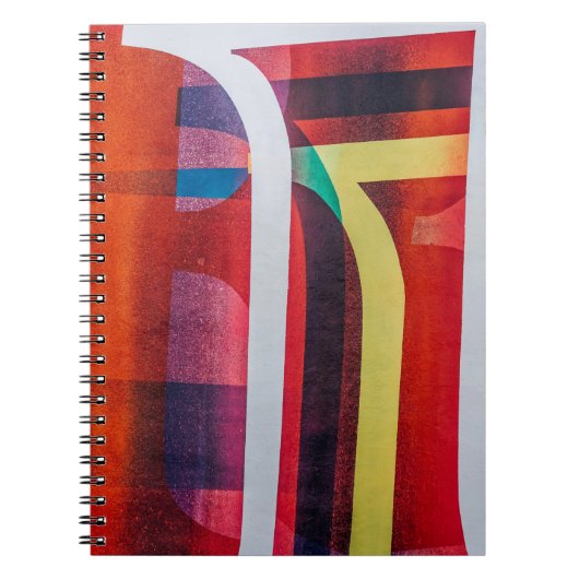 Carnet textile blanc et rouge (Devant)