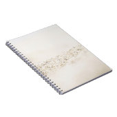 Carnet textile floral blanc et brun (Côté Droit)