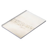 Carnet textile floral blanc et brun (Côté gauche)