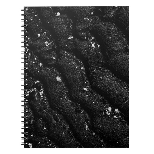 Carnet textile floral noir et blanc (Devant)