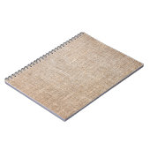 Carnet Textile jute texture tissu brun (Côté gauche)