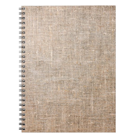 Carnet Textile jute texture tissu brun (Devant)