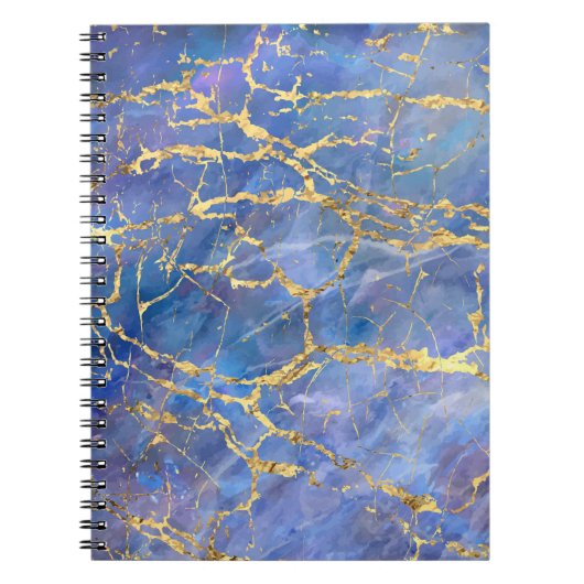 Carnet Texture Abstraite en marbre bleu (Devant)