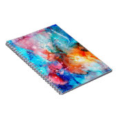 Carnet Texture Abstraite faite à la main. Bleu marbré et  (Côté Droit)