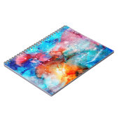 Carnet Texture Abstraite faite à la main. Bleu marbré et  (Côté gauche)