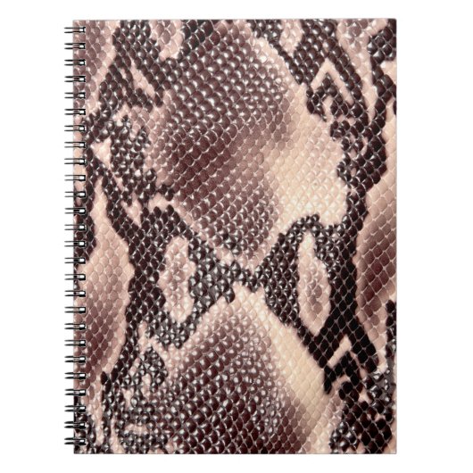 Carnet texture Brown en cuir de serpent (Devant)