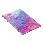 Carnet Texture créative bleu-rose, taches de peinture. (Côté Droit)