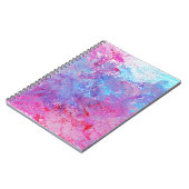 Carnet Texture créative bleu-rose, taches de peinture. (Côté gauche)