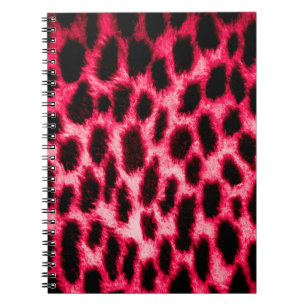 Carnet Texture cuir léopard aux couleurs noir et rouge