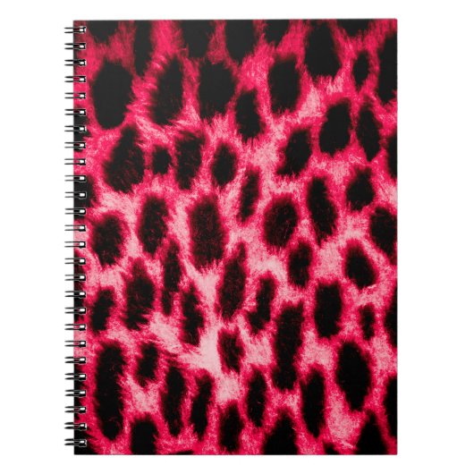 Carnet Texture cuir léopard aux couleurs noir et rouge (Devant)