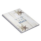 Carnet Texture de bois adorable, étoile de mer, plage (Côté Droit)