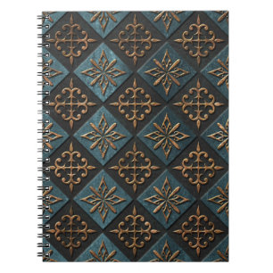 Carnet Texture de bronze avec motif de sculpture.