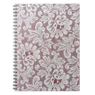 Carnet Texture de dentelle d'élégance blanche avec bea sa