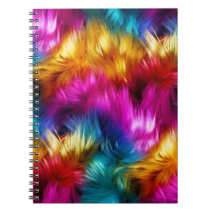 Carnet texture de fausse fourrure de monstre arc-en-ciel
