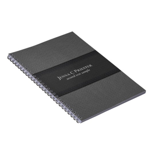 Carnet Texture de faux cuir noir et gris 2 (Côté Droit)