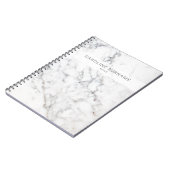 Carnet Texture de faux marbre blanc personnalisable & Tex (Côté gauche)