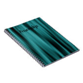 Carnet Texture de feuille bleue Personnaliser le monogram (Côté Droit)