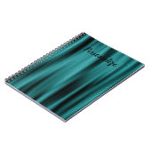 Carnet Texture de feuille bleue Personnaliser le monogram (Côté gauche)