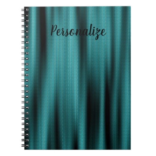 Carnet Texture de feuille bleue Personnaliser le monogram (Devant)