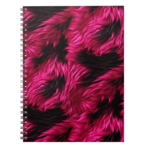 Carnet Texture de fourrure de monstre factice rose et noi