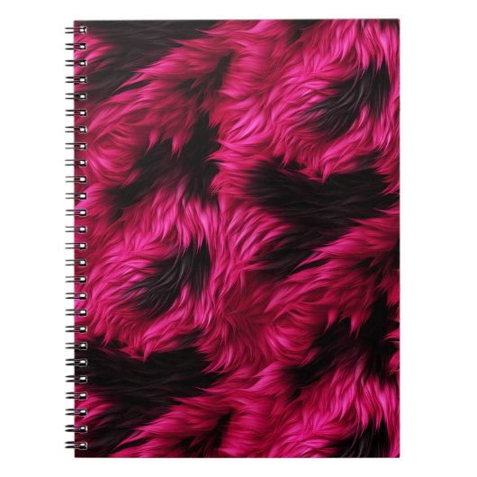 Carnet Texture de fourrure de monstre factice rose et noi (Devant)