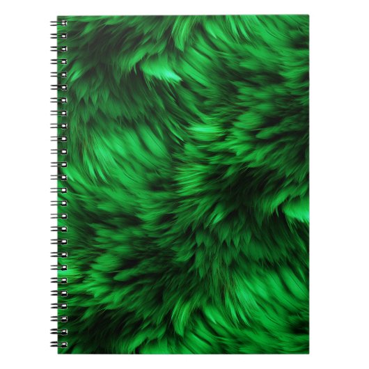 Carnet Texture de fourrure de monstre faux vert amusant (Devant)