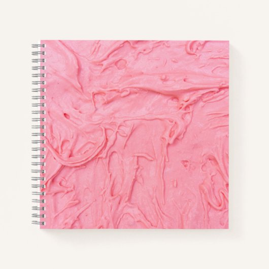 Carnet Texture de glace à la fraise rose (Devant)