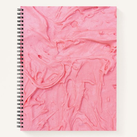 Carnet Texture de glace à la fraise rose (Devant)